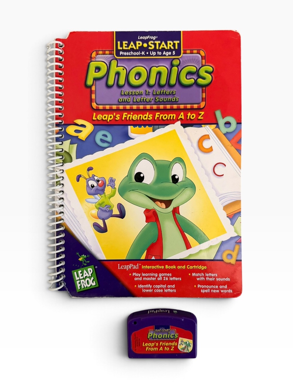 LeapFrog Phonics “Leap's Friends From A to Z” Preschool-K Book & Cartridge Set
